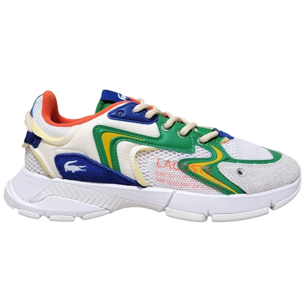 Lacoste L003 Neo Low Top Chunky Fashion Sneakers Size US 9.5 White Green Blue
